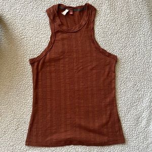 Brown Anthropologie Pilcro Sustainable Ribbed Tank S